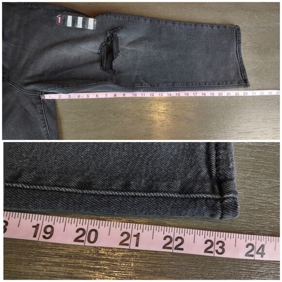 Levi's Wedgie High-Rise Straight Leg Faded Black Distressed Jeans Plus Size 16W - Picture 7 of 14
